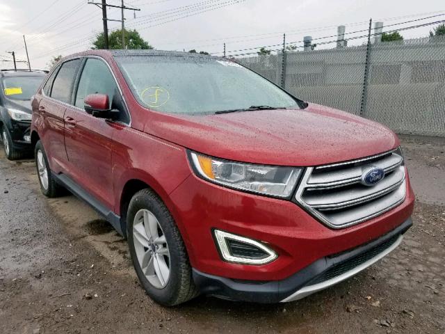 2FMTK4J9XFBB31936 - 2015 FORD EDGE SEL RED photo 1