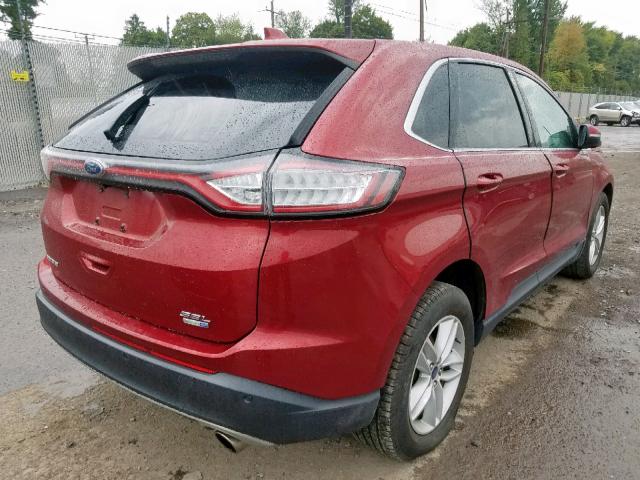 2FMTK4J9XFBB31936 - 2015 FORD EDGE SEL RED photo 4