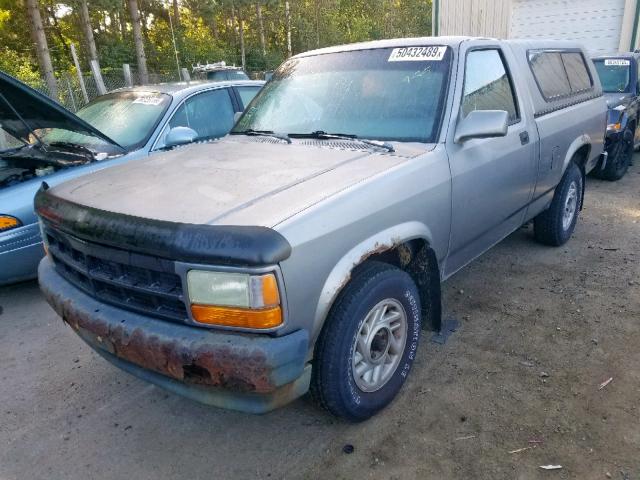 1B7FL26X6NS638816 - 1992 DODGE DAKOTA GRAY photo 2