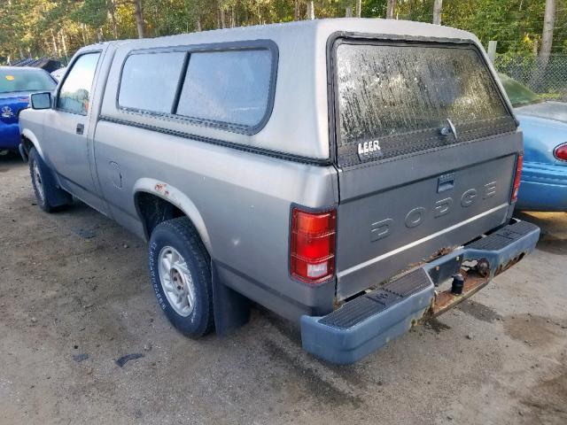 1B7FL26X6NS638816 - 1992 DODGE DAKOTA GRAY photo 3