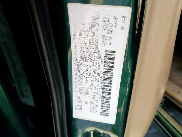 5TDBT48A14S220772 - 2004 TOYOTA SEQUOIA LI GREEN photo 10