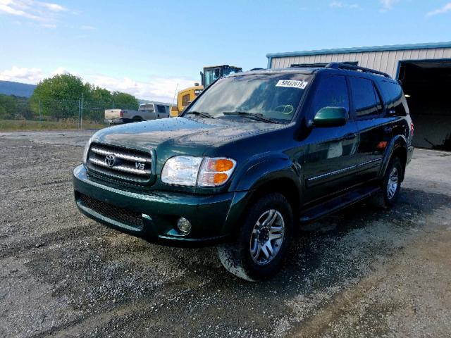 5TDBT48A14S220772 - 2004 TOYOTA SEQUOIA LI GREEN photo 2