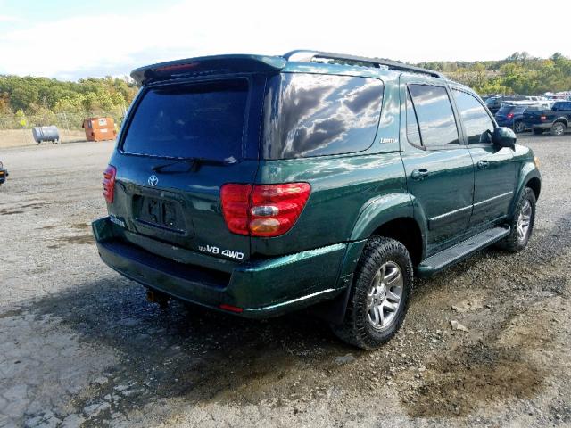 5TDBT48A14S220772 - 2004 TOYOTA SEQUOIA LI GREEN photo 4