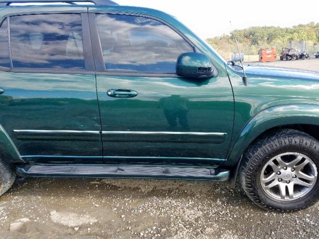 5TDBT48A14S220772 - 2004 TOYOTA SEQUOIA LI GREEN photo 9