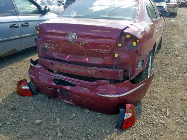 2G4WD532851348161 - 2005 BUICK LACROSSE C MAROON photo 9