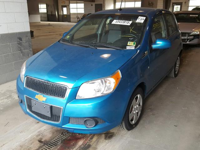 KL1TD66E79B632851 - 2009 CHEVROLET AVEO LS BLUE photo 2