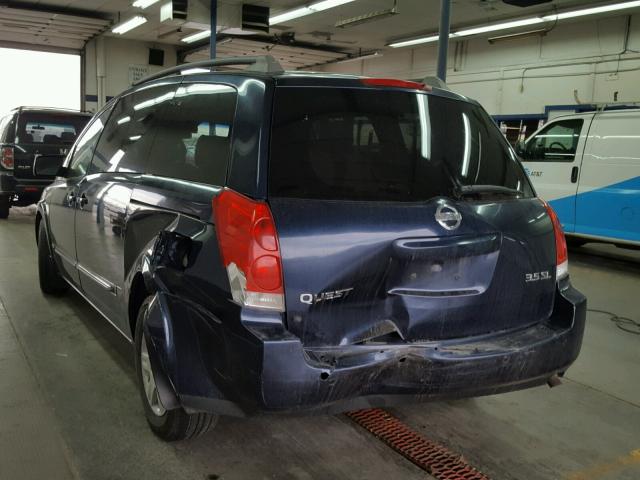 5N1BV28U96N121534 - 2006 NISSAN QUEST S BLUE photo 3