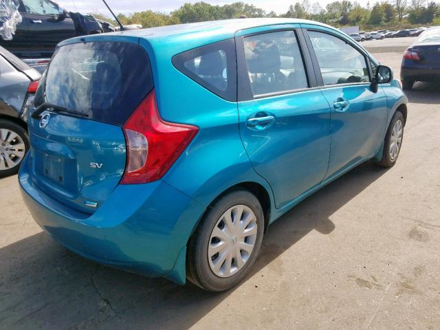 3N1CE2CP3EL407262 - 2014 NISSAN VERSA NOTE BLUE photo 4