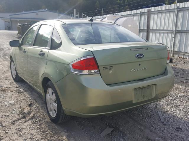 1FAHP34N38W201184 - 2008 FORD FOCUS S/SE GREEN photo 3