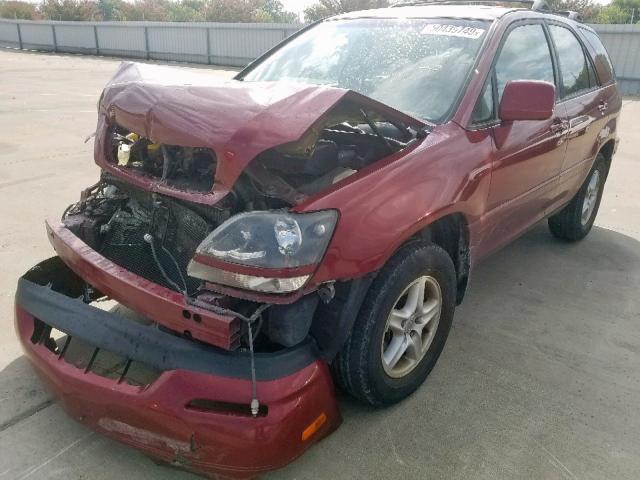 JT6GF10UXX0041341 - 1999 LEXUS RX 300 BURGUNDY photo 2