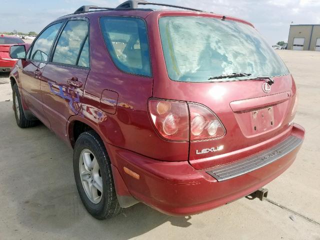 JT6GF10UXX0041341 - 1999 LEXUS RX 300 BURGUNDY photo 3