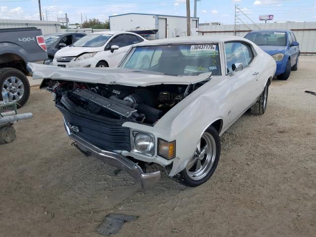 1D37H2L563792 - 1972 CHEVROLET CHEVELL SS WHITE photo 2