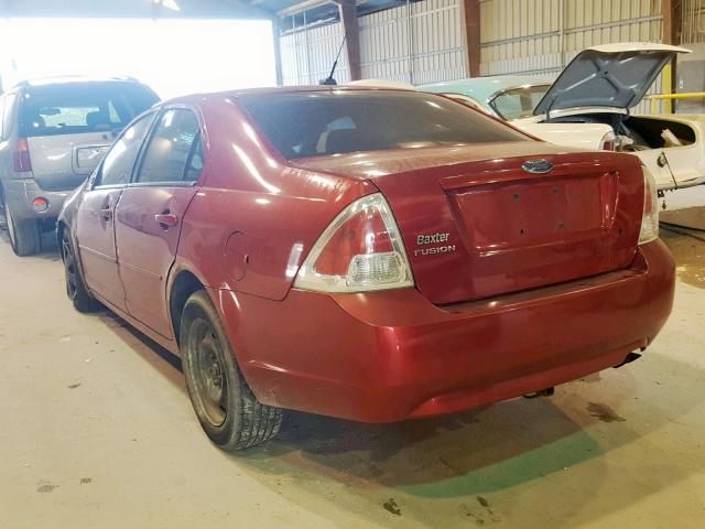 3FAHP06Z77R141412 - 2007 FORD FUSION S BURGUNDY photo 3