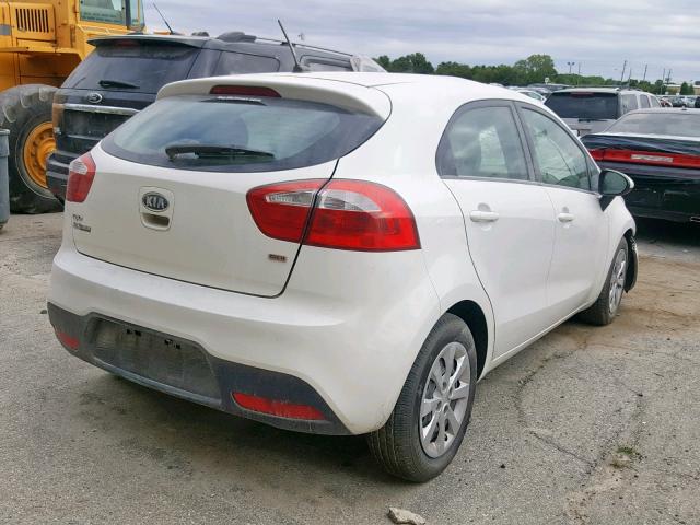 KNADM5A3XC6038989 - 2012 KIA RIO LX WHITE photo 4