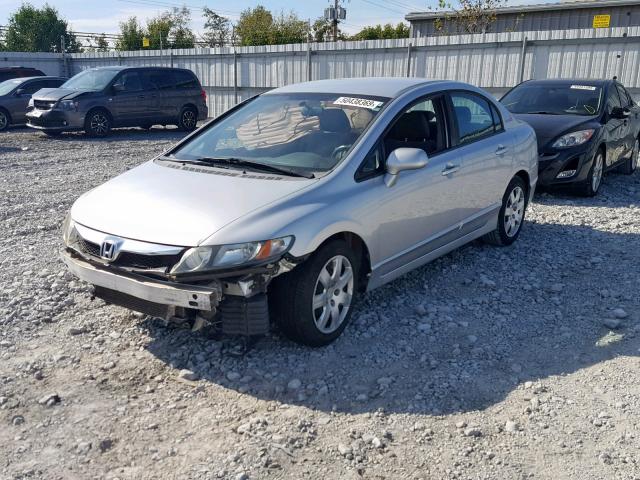 1HGFA16539L009739 - 2009 HONDA CIVIC LX SILVER photo 2