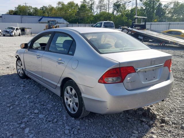 1HGFA16539L009739 - 2009 HONDA CIVIC LX SILVER photo 3