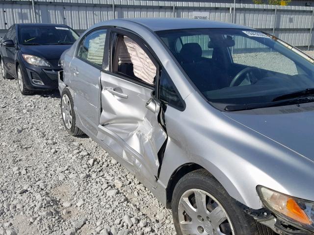 1HGFA16539L009739 - 2009 HONDA CIVIC LX SILVER photo 9