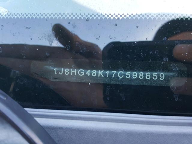 1J8HG48K17C598659 - 2007 JEEP COMMANDER SILVER photo 10