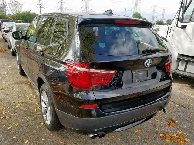 5UXWX7C58BLT78959 - 2011 BMW X3 XDRIVE3 BLACK photo 3