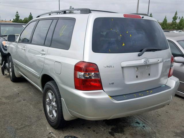 JTEGP21A350060113 - 2005 TOYOTA HIGHLANDER SILVER photo 3