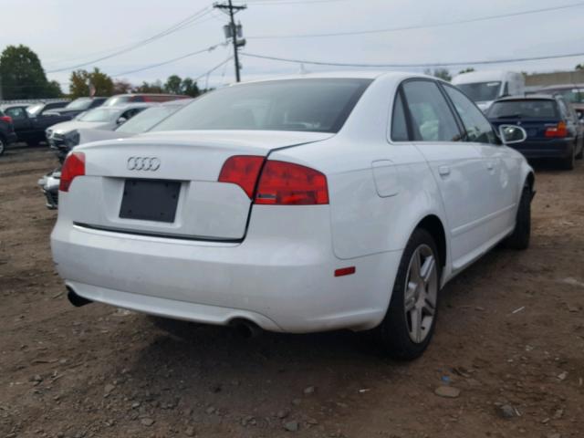 WAUAF78EX8A017919 - 2008 AUDI A4 2.0T WHITE photo 4