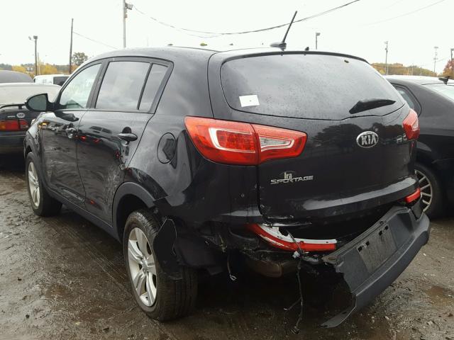 KNDPBCA23D7491848 - 2013 KIA SPORTAGE L BLACK photo 3