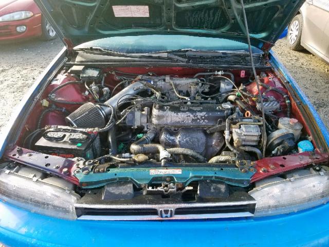 1HGCB9856PA007861 - 1993 HONDA ACCORD LX BLUE photo 7