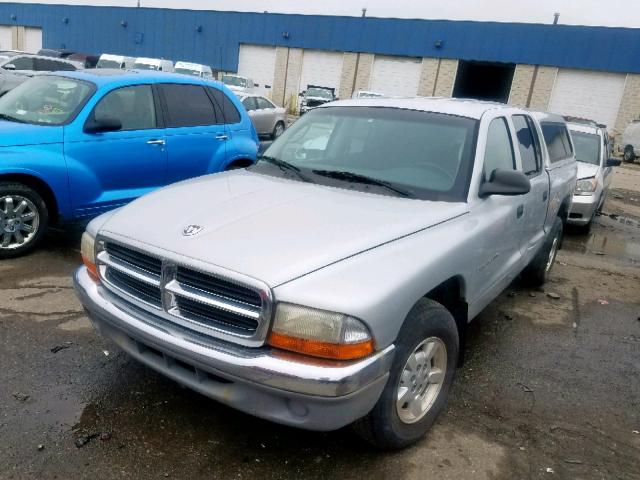 1B7GL2AX71S197946 - 2001 DODGE DAKOTA QUA SILVER photo 2