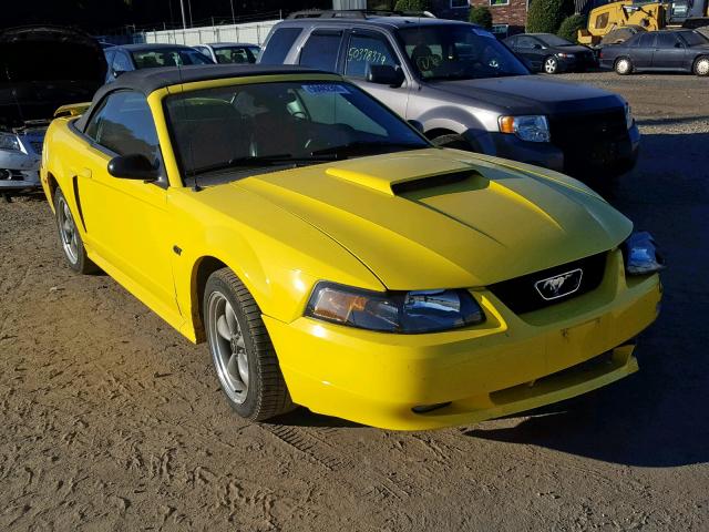 1FAFP45X82F120637 - 2002 FORD MUSTANG GT YELLOW photo 1