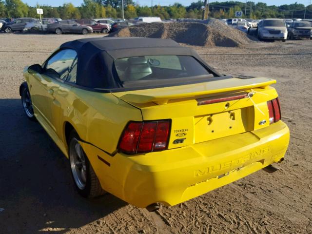 1FAFP45X82F120637 - 2002 FORD MUSTANG GT YELLOW photo 3