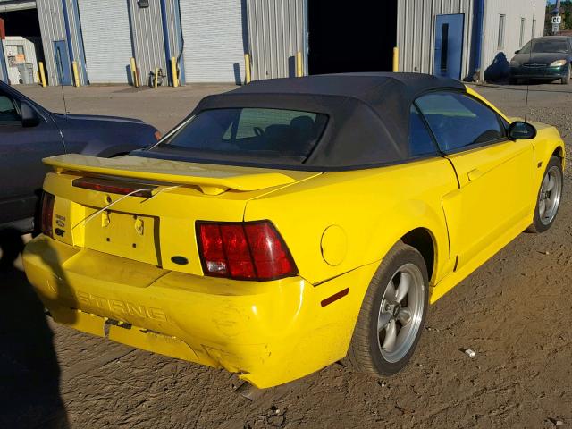 1FAFP45X82F120637 - 2002 FORD MUSTANG GT YELLOW photo 4