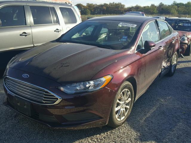 3FA6P0G72HR231623 - 2017 FORD FUSION S MAROON photo 2