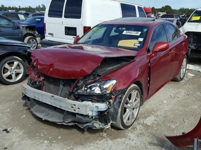 JTHBK262585058478 - 2008 LEXUS IS 250 RED photo 2