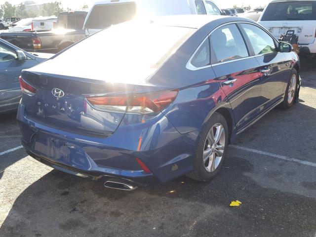 5NPE34AF8JH636399 - 2018 HYUNDAI SONATA SPO BLUE photo 4