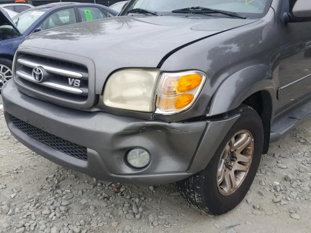 5TDBT48A24S233238 - 2004 TOYOTA SEQUOIA LI GRAY photo 9