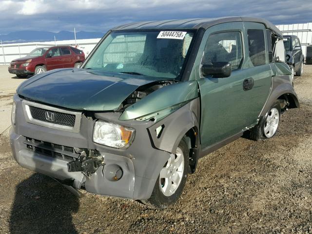 5J6YH28584L030837 - 2004 HONDA ELEMENT EX GREEN photo 2