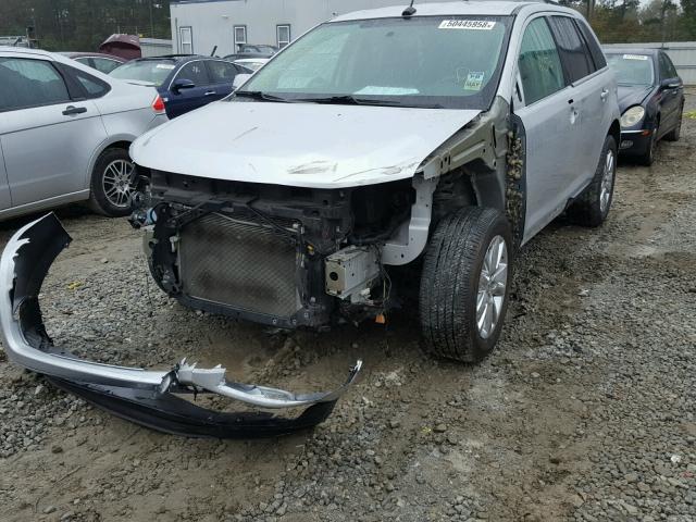 2FMDK4KC5EBA38853 - 2014 FORD EDGE LIMIT SILVER photo 2