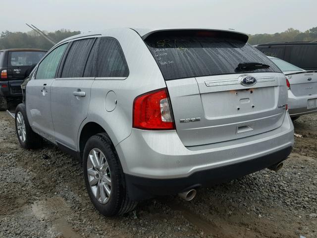 2FMDK4KC5EBA38853 - 2014 FORD EDGE LIMIT SILVER photo 3