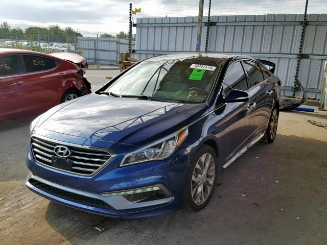 5NPE34AB1FH163238 - 2015 HYUNDAI SONATA SPO BLUE photo 2