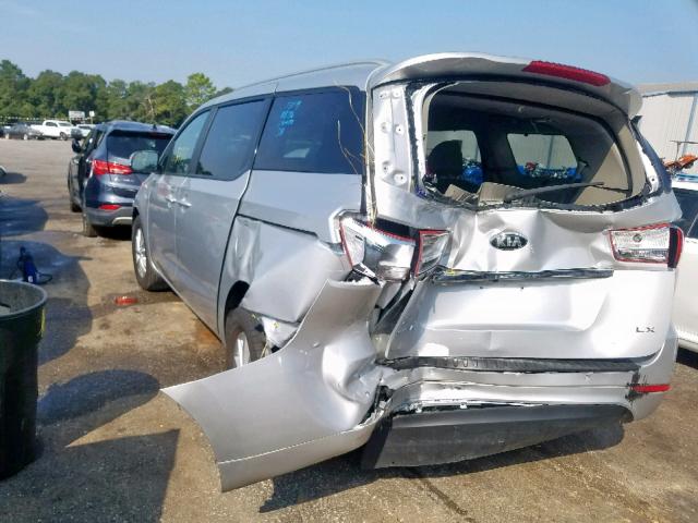 KNDMB5C17G6134251 - 2016 KIA SEDONA LX SILVER photo 3