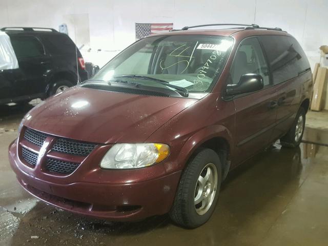 1D4GP25313B194932 - 2003 DODGE CARAVAN SE BURGUNDY photo 2