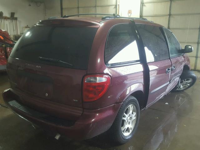 1D4GP25313B194932 - 2003 DODGE CARAVAN SE BURGUNDY photo 4