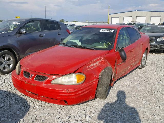 1G2NF52T11M648728 - 2001 PONTIAC GRAND AM S RED photo 2