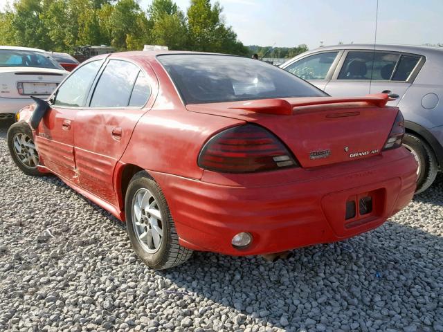 1G2NF52T11M648728 - 2001 PONTIAC GRAND AM S RED photo 3