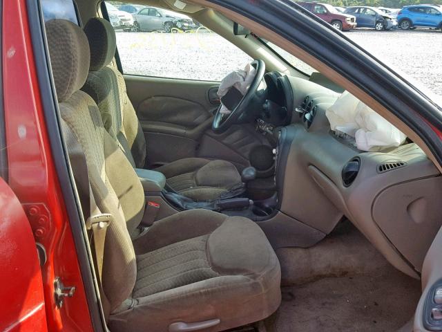 1G2NF52T11M648728 - 2001 PONTIAC GRAND AM S RED photo 5