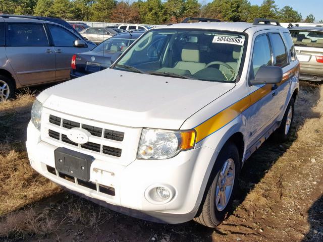 1FMCU5K30AKC13098 - 2010 FORD ESCAPE HYB WHITE photo 2