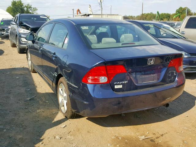 1HGFA16838L083560 - 2008 HONDA CIVIC EX BLUE photo 3