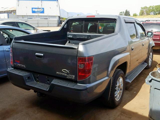 5FPYK16569B106478 - 2009 HONDA RIDGELINE GRAY photo 4