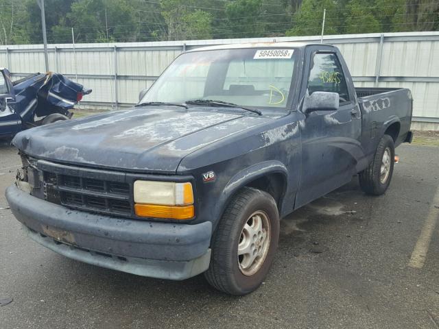 1B7FL26X2SW949177 - 1995 DODGE DAKOTA BLACK photo 2