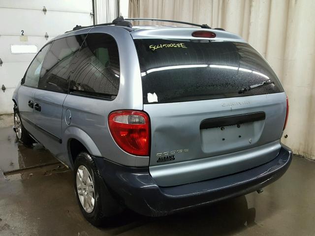 1D4GP25R85B113786 - 2005 DODGE CARAVAN SE BLUE photo 3